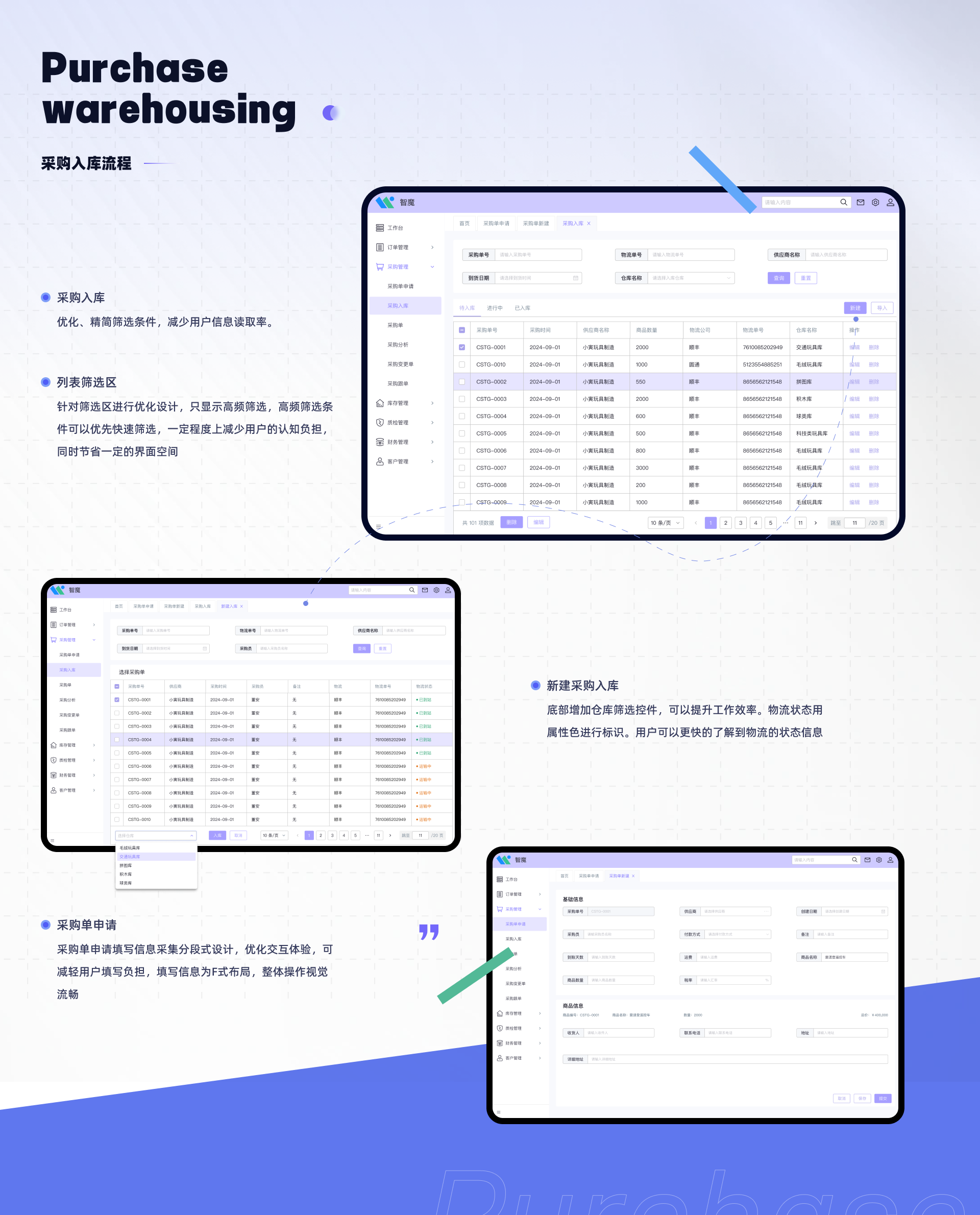 智魔ERP 采购入库流程